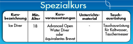 padi specialkurs eistauchen